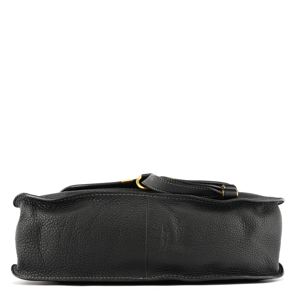 Black Leather Marcie 2-Way Shoulder Bag