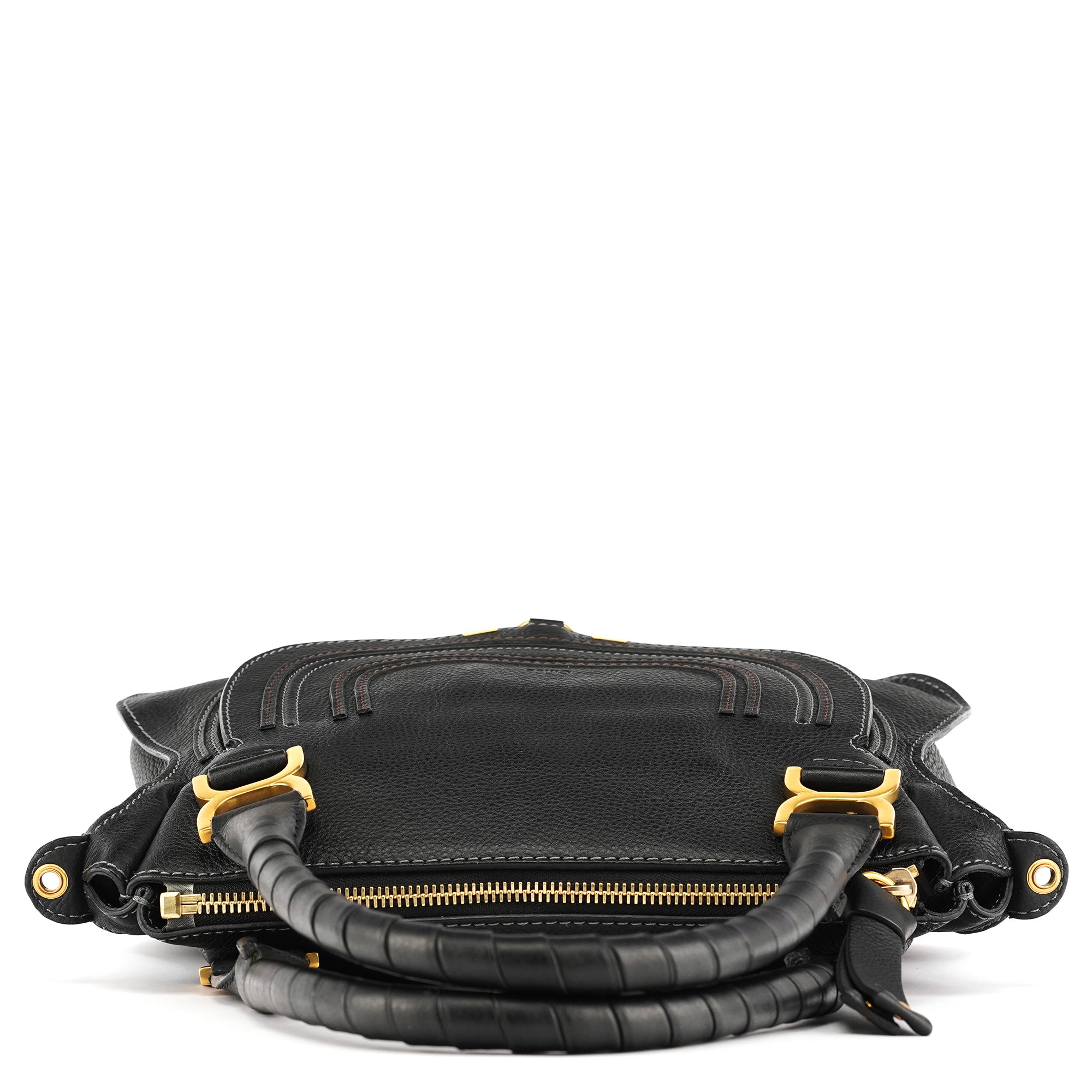 Black Leather Marcie 2-Way Shoulder Bag