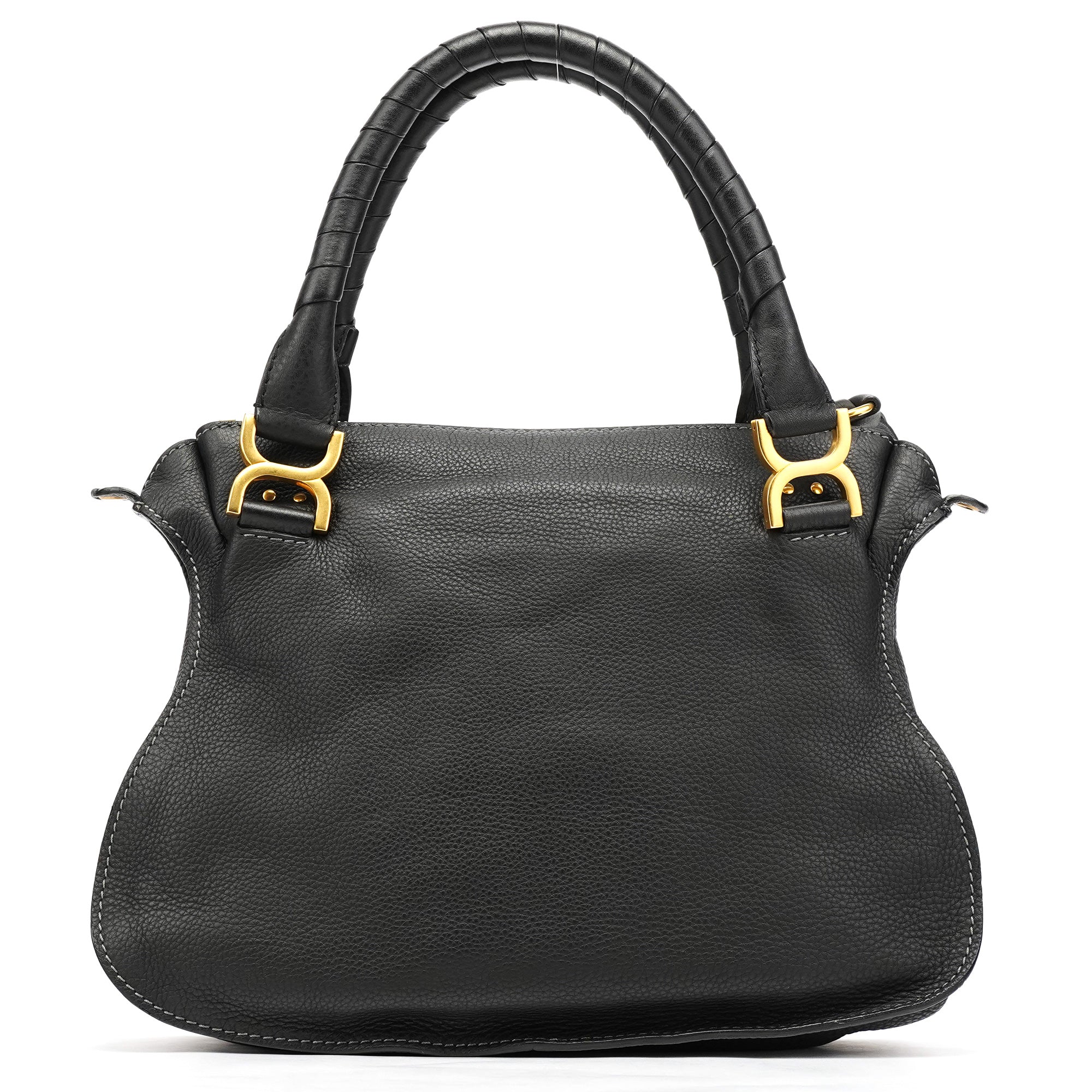 Black Leather Marcie 2-Way Shoulder Bag