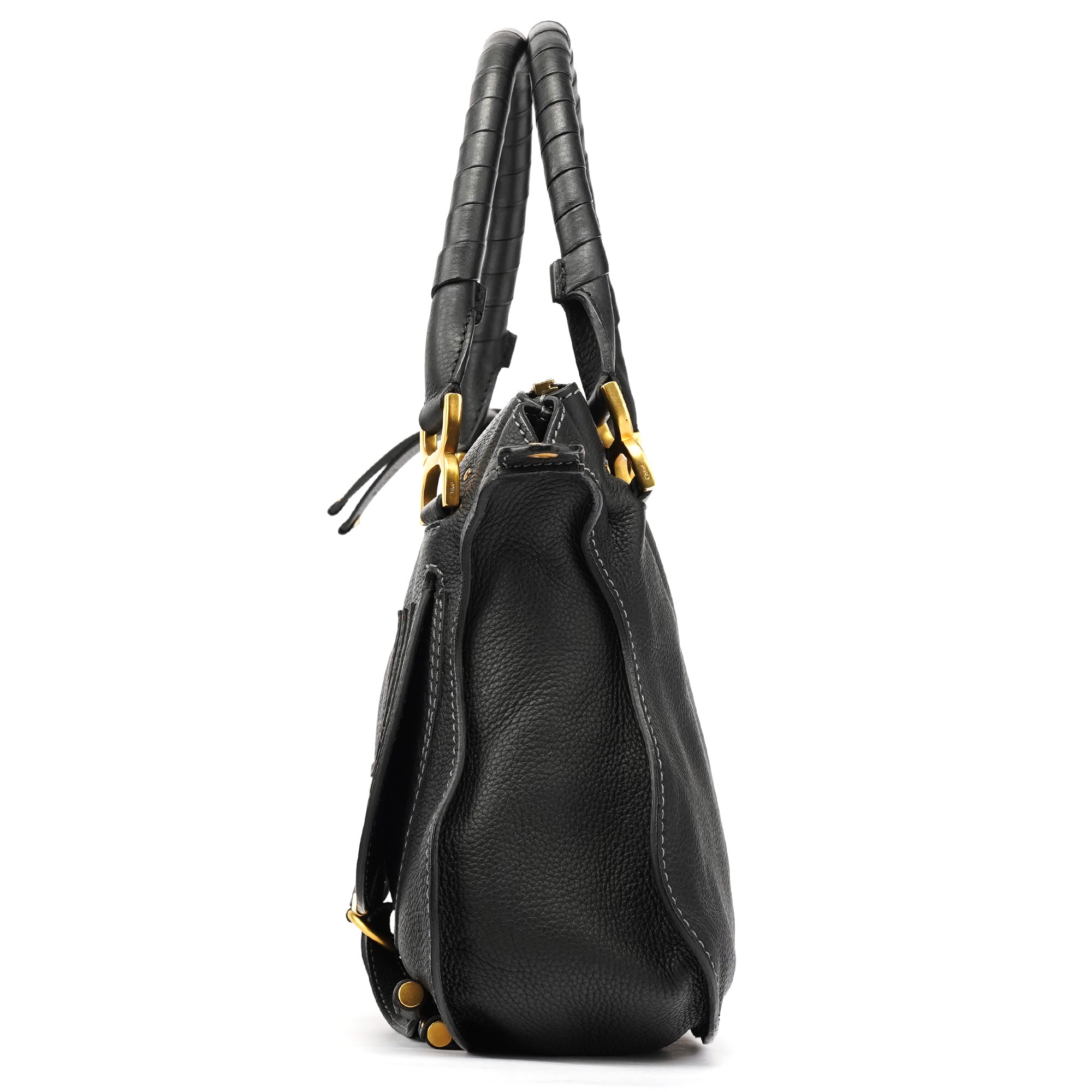 Black Leather Marcie 2-Way Shoulder Bag