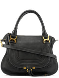 Black Leather Marcie 2-Way Shoulder Bag