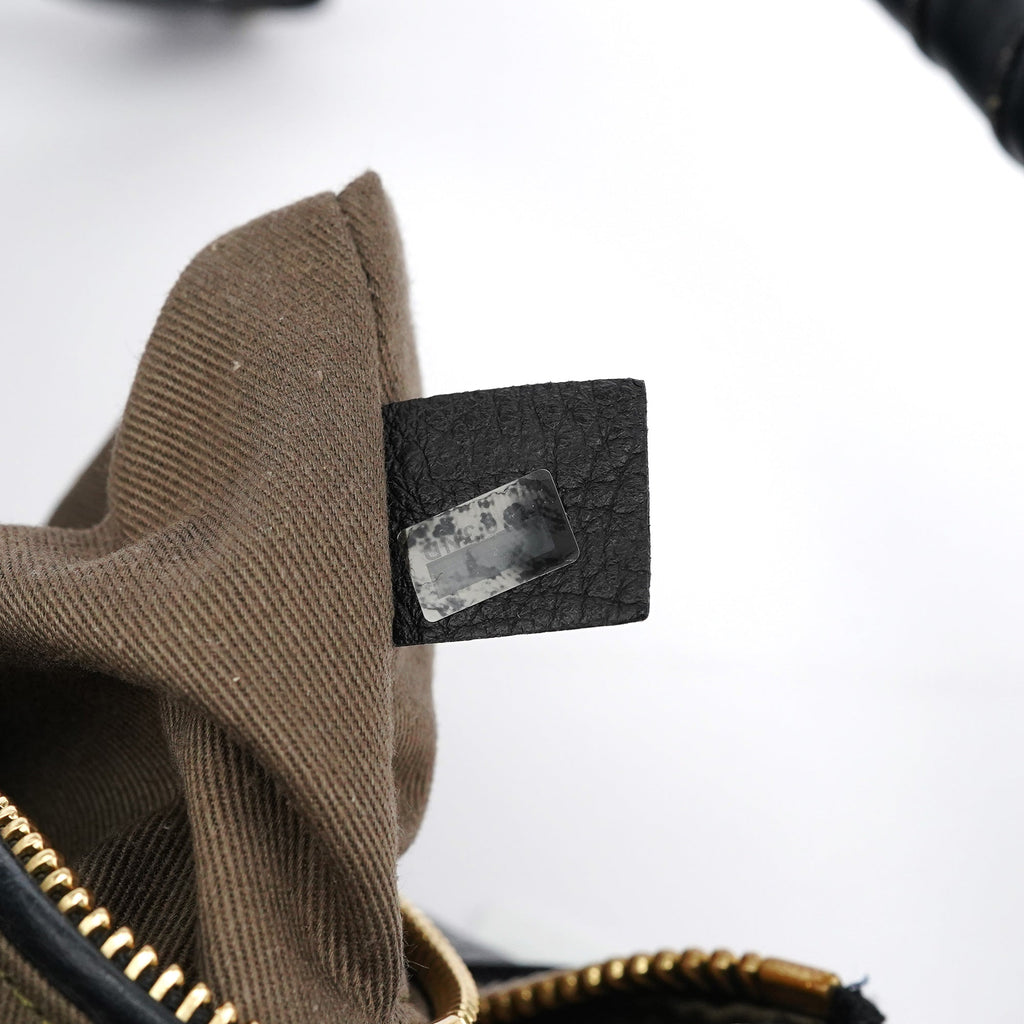 Black Leather Marcie Hobo Shoulder Bag