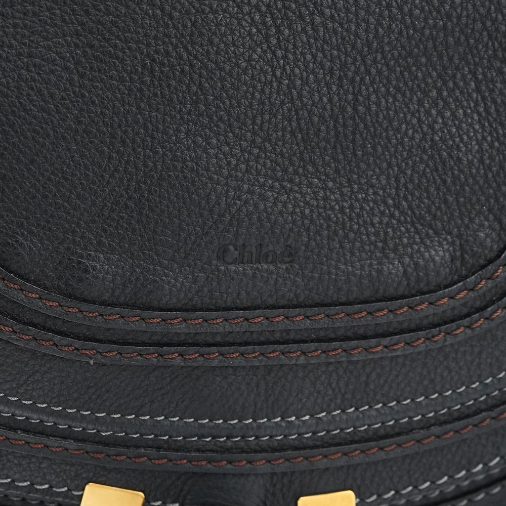 Black Leather Marcie Hobo Shoulder Bag