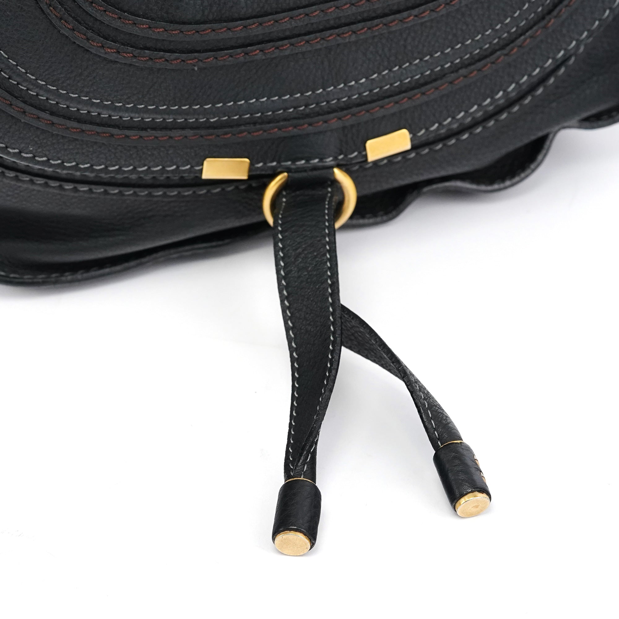 Black Leather Marcie Hobo Shoulder Bag