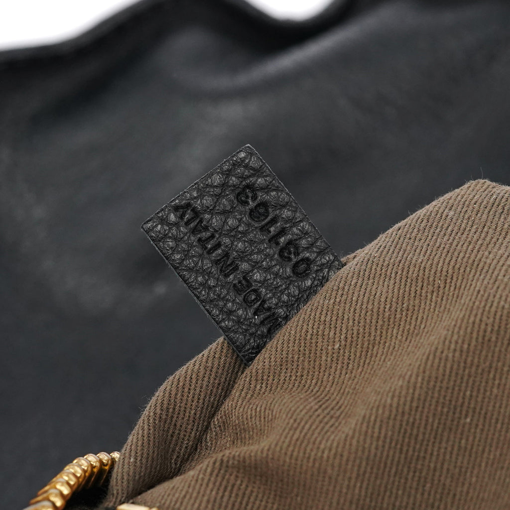Black Leather Marcie Hobo Shoulder Bag