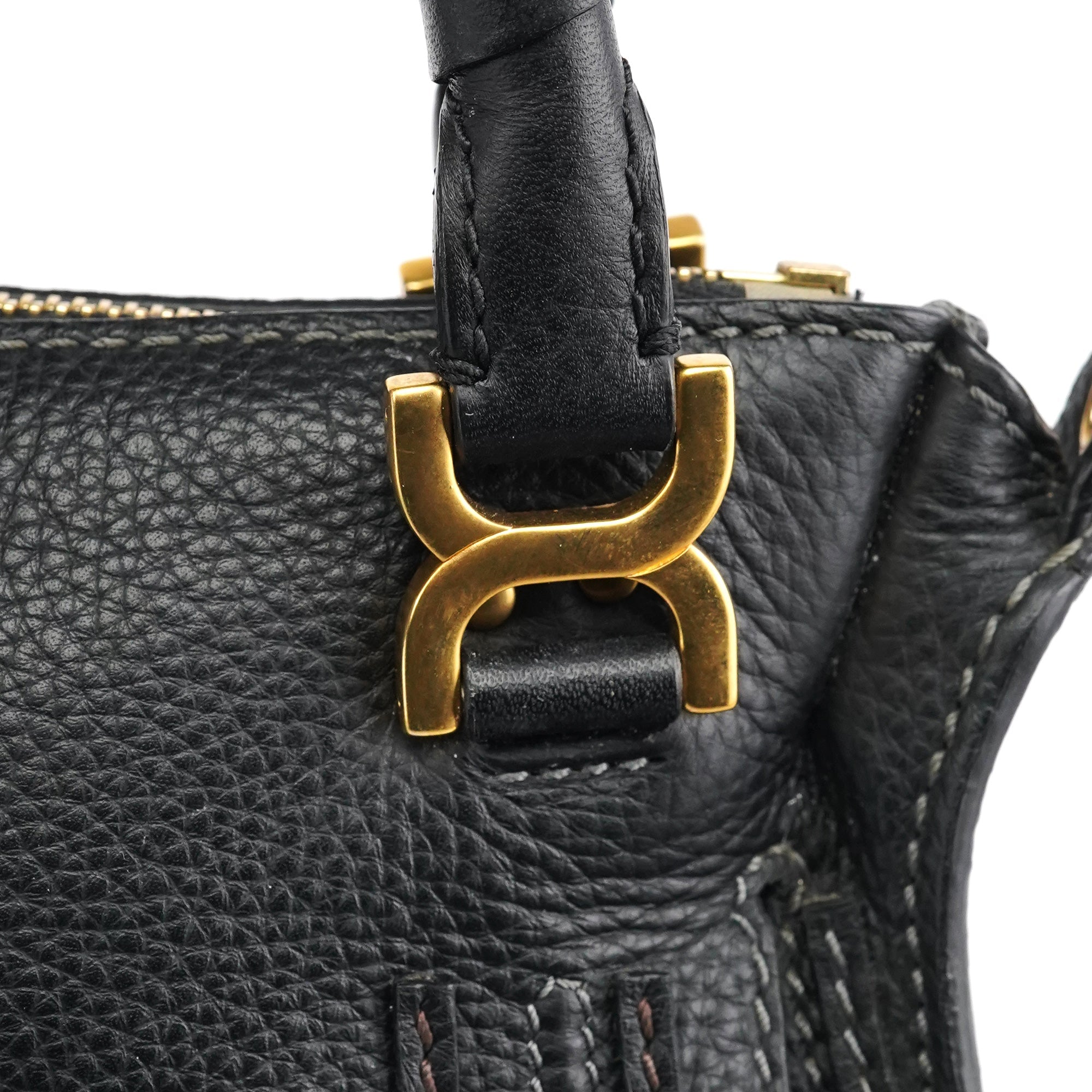 Black Leather Marcie Mini 2-Way Bag