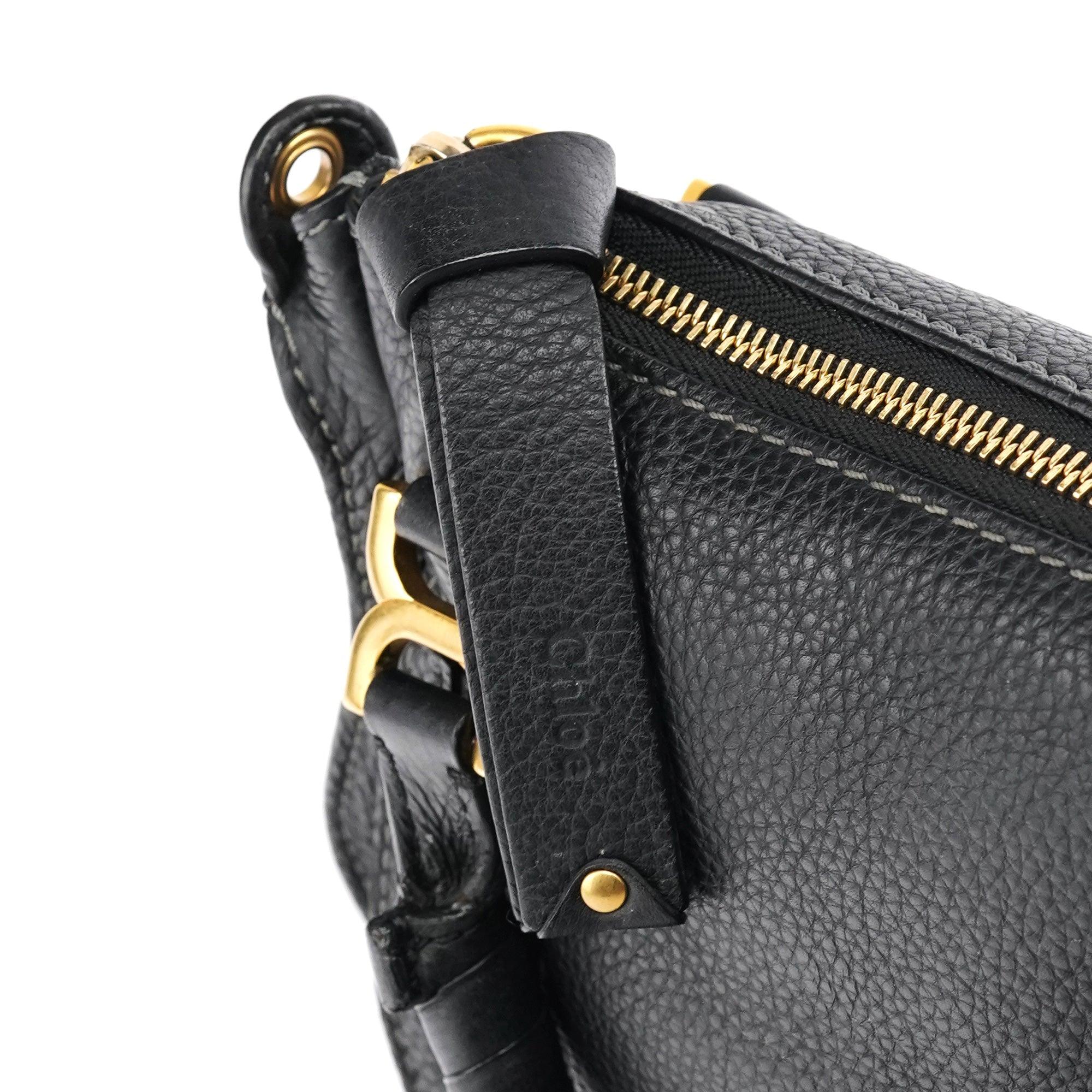 Black Leather Marcie Mini 2-Way Bag