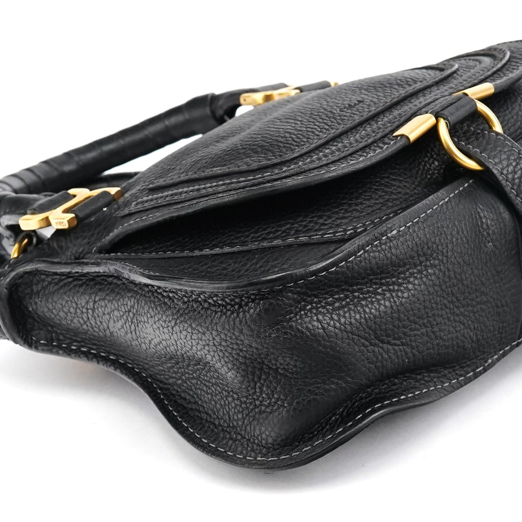 Black Leather Marcie Mini 2-Way Bag
