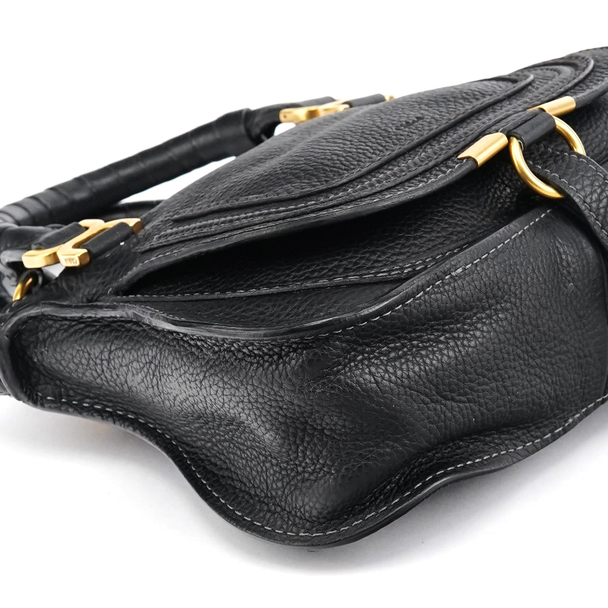 Black Leather Marcie Mini 2-Way Bag