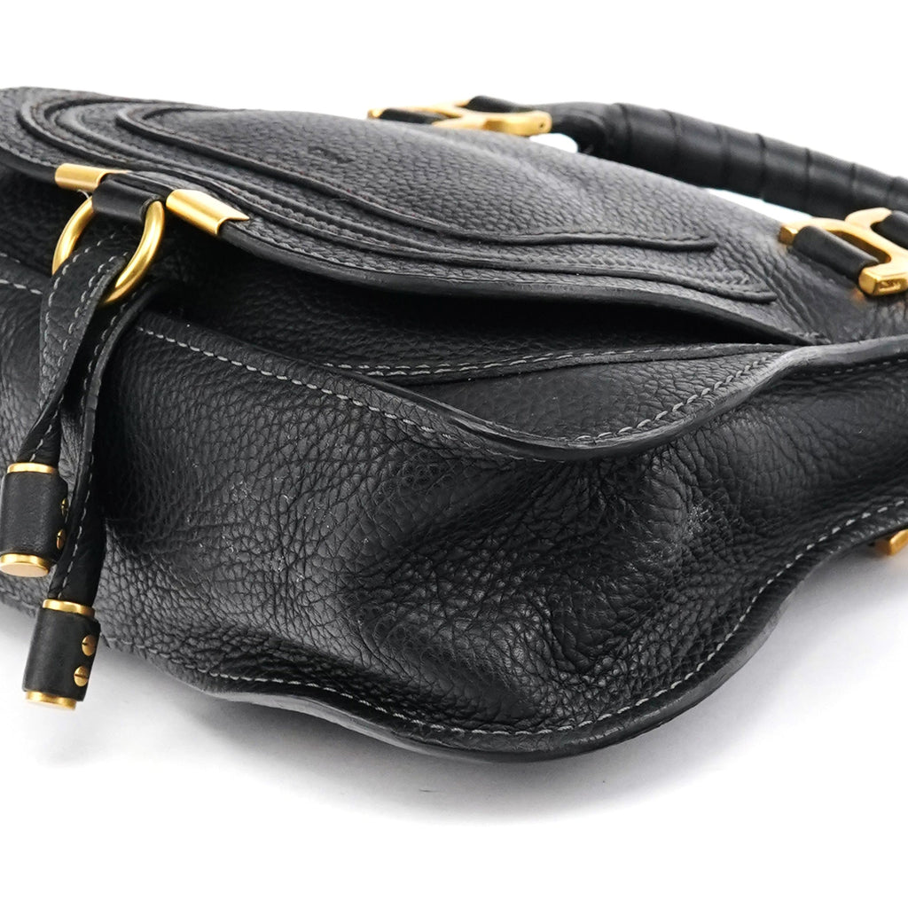 Black Leather Marcie Mini 2-Way Bag