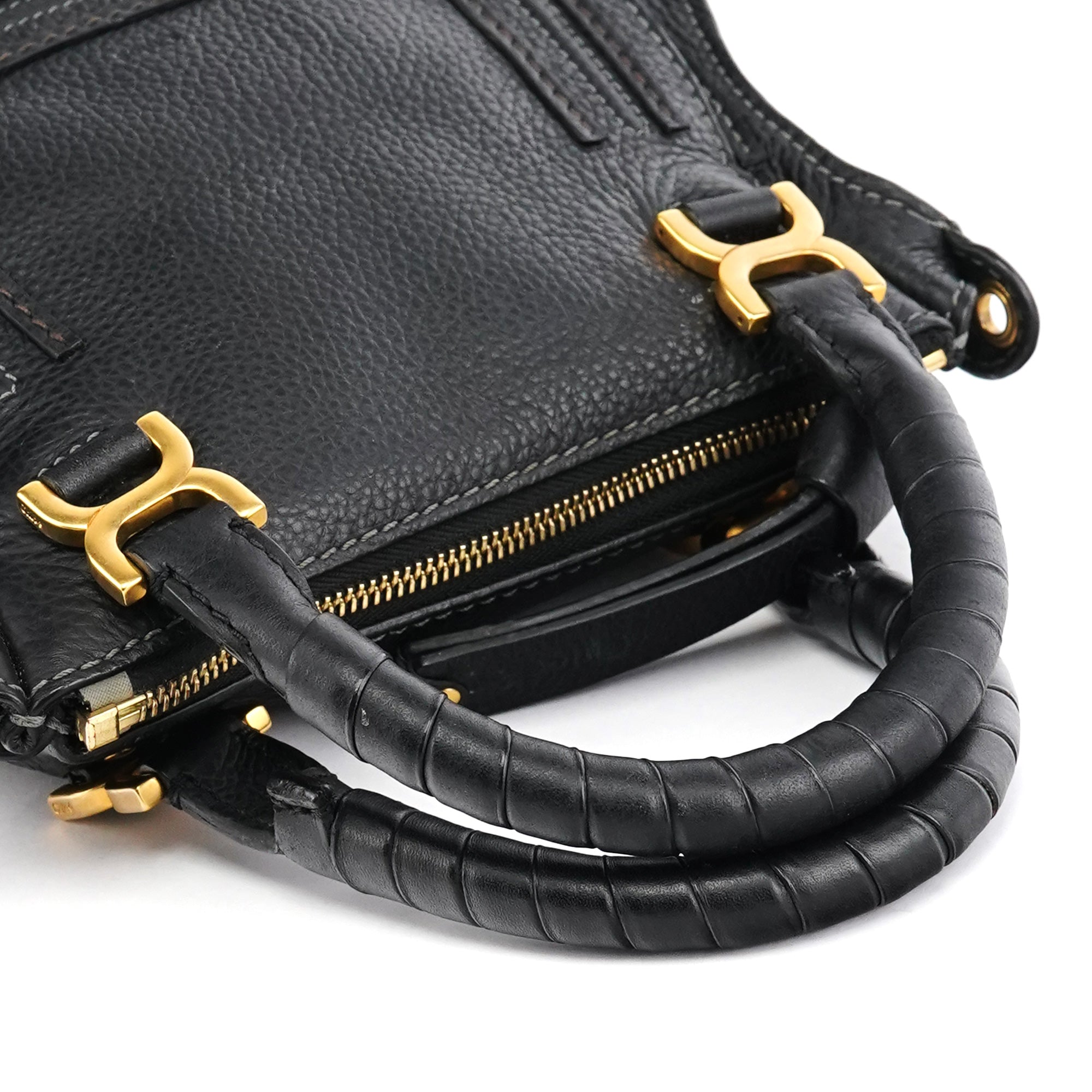 Black Leather Marcie Mini 2-Way Bag