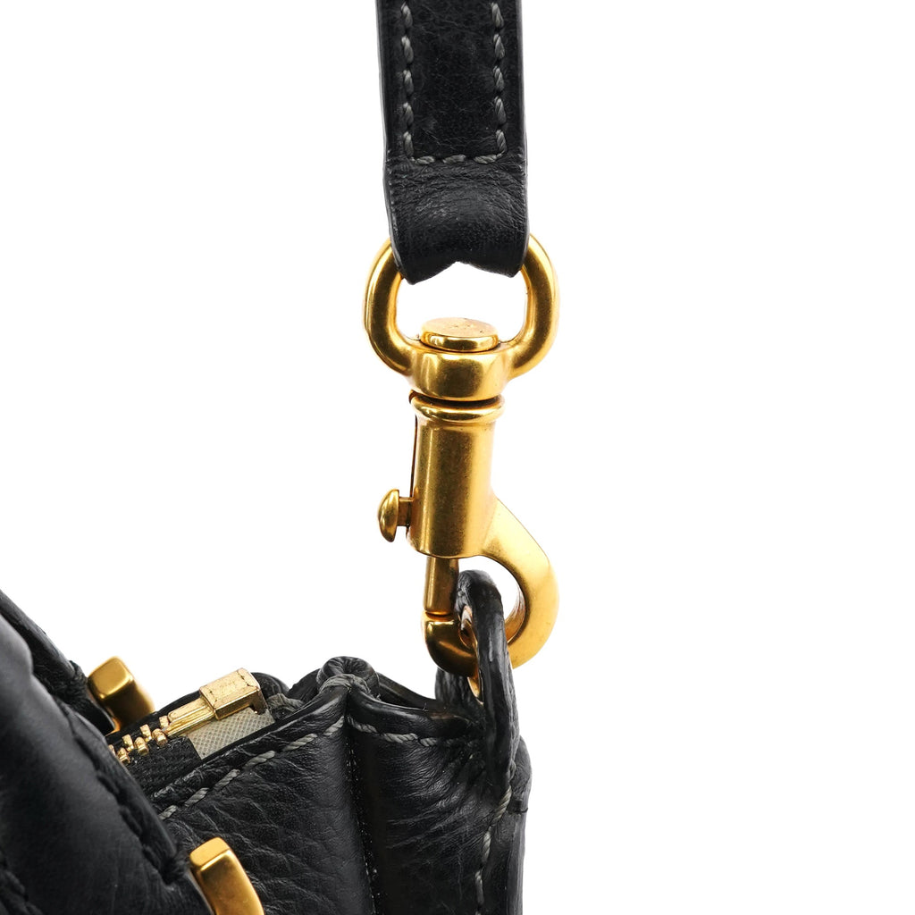 Black Leather Marcie Mini 2-Way Bag