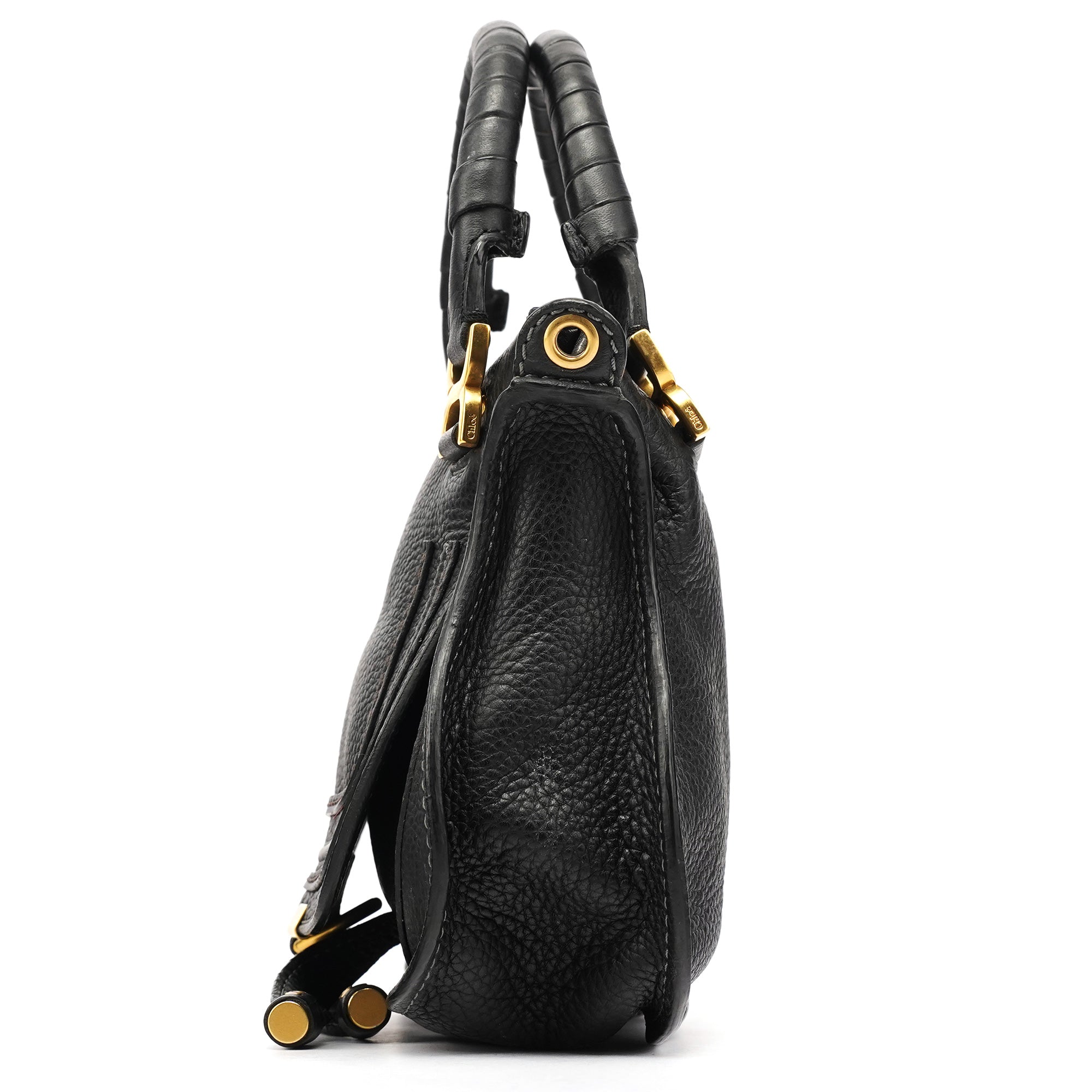 Black Leather Marcie Mini 2-Way Bag