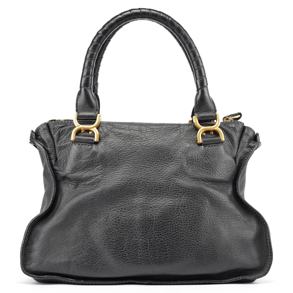 Black Leather Marcie Shoulder Bag