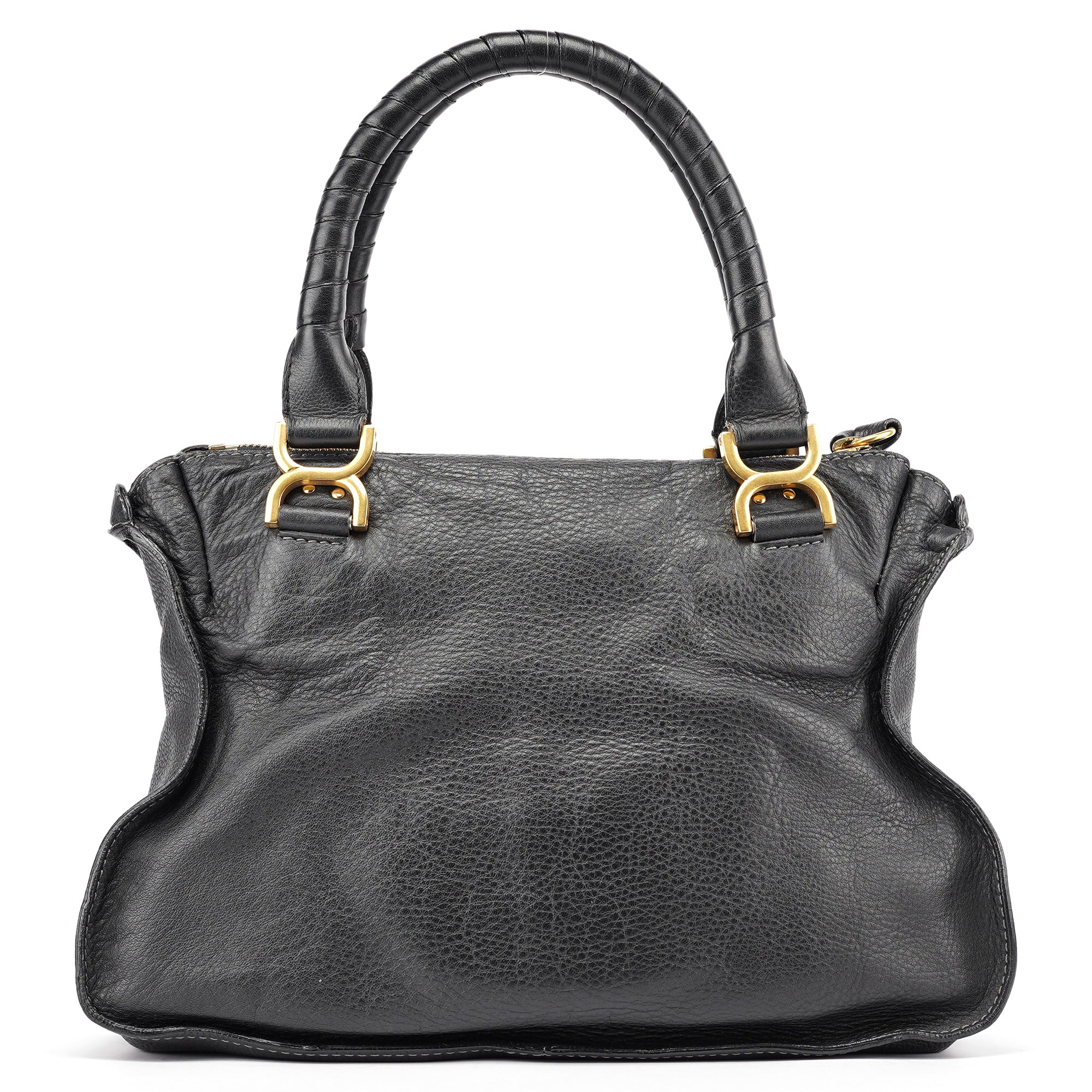Black Leather Marcie Shoulder Bag