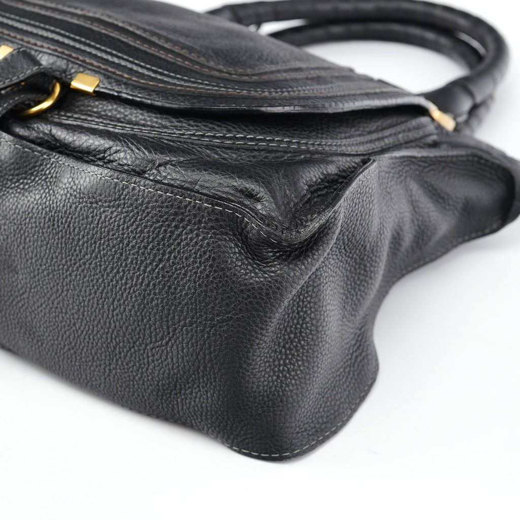 Black Leather Marcie Shoulder Bag
