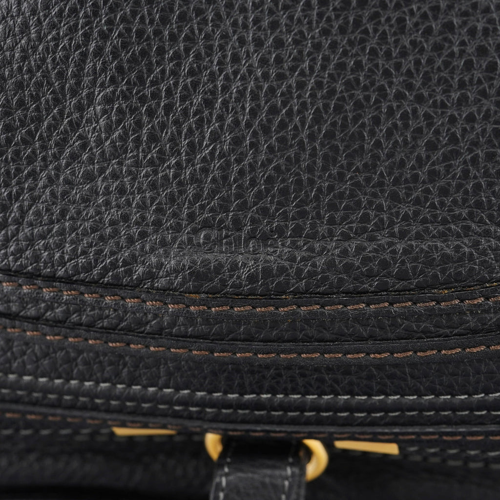 Black Leather Marcie Shoulder Bag