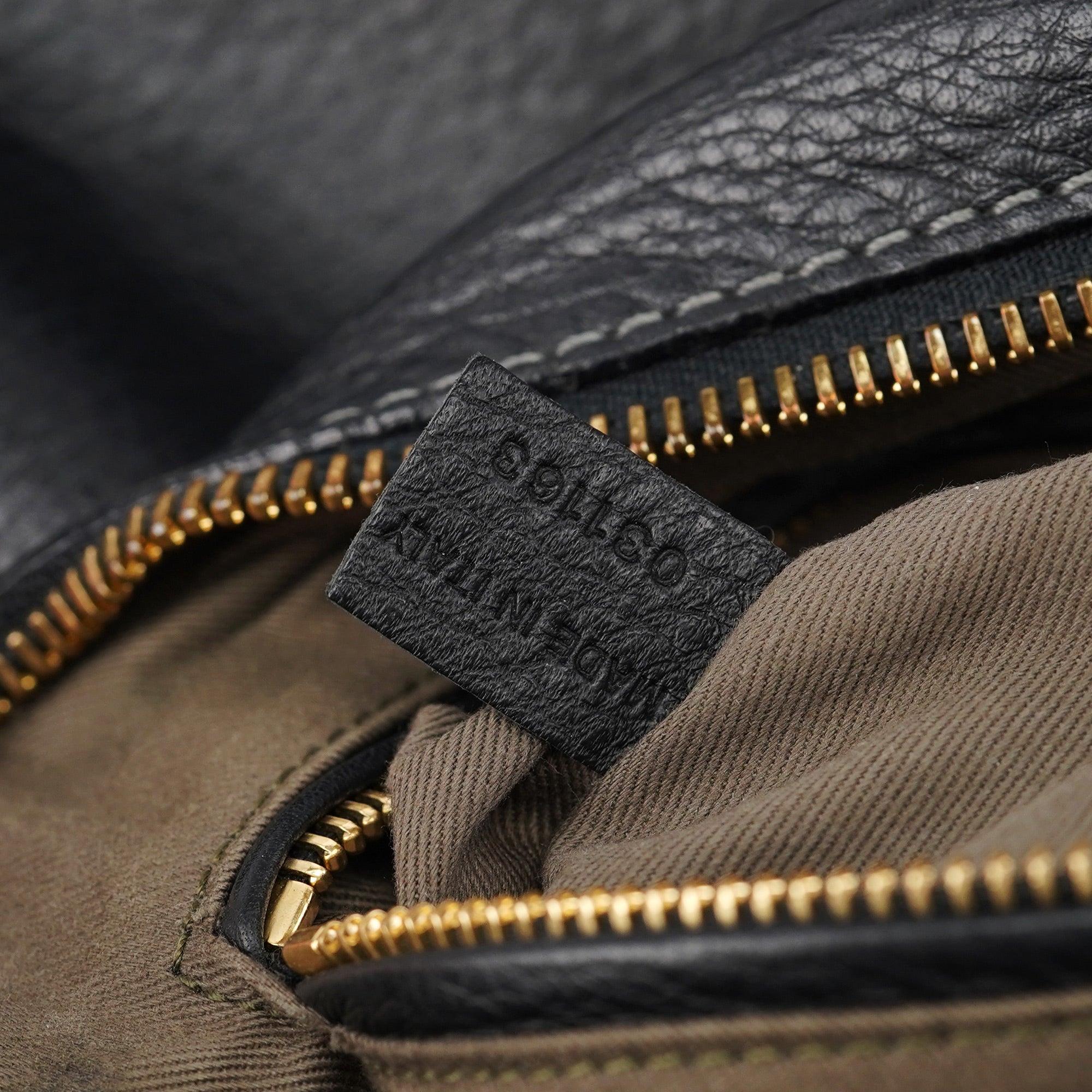 Black Leather Marcie Shoulder Bag