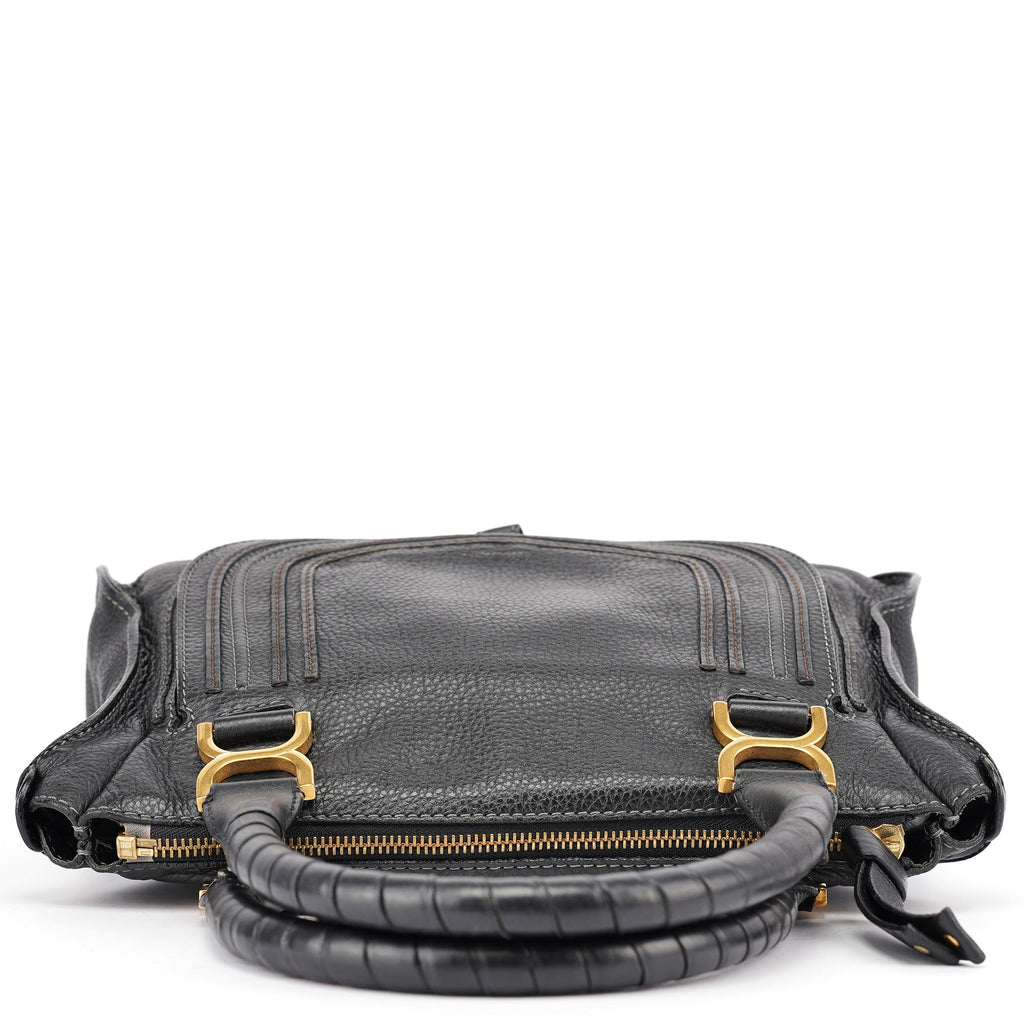 Black Leather Marcie Shoulder Bag