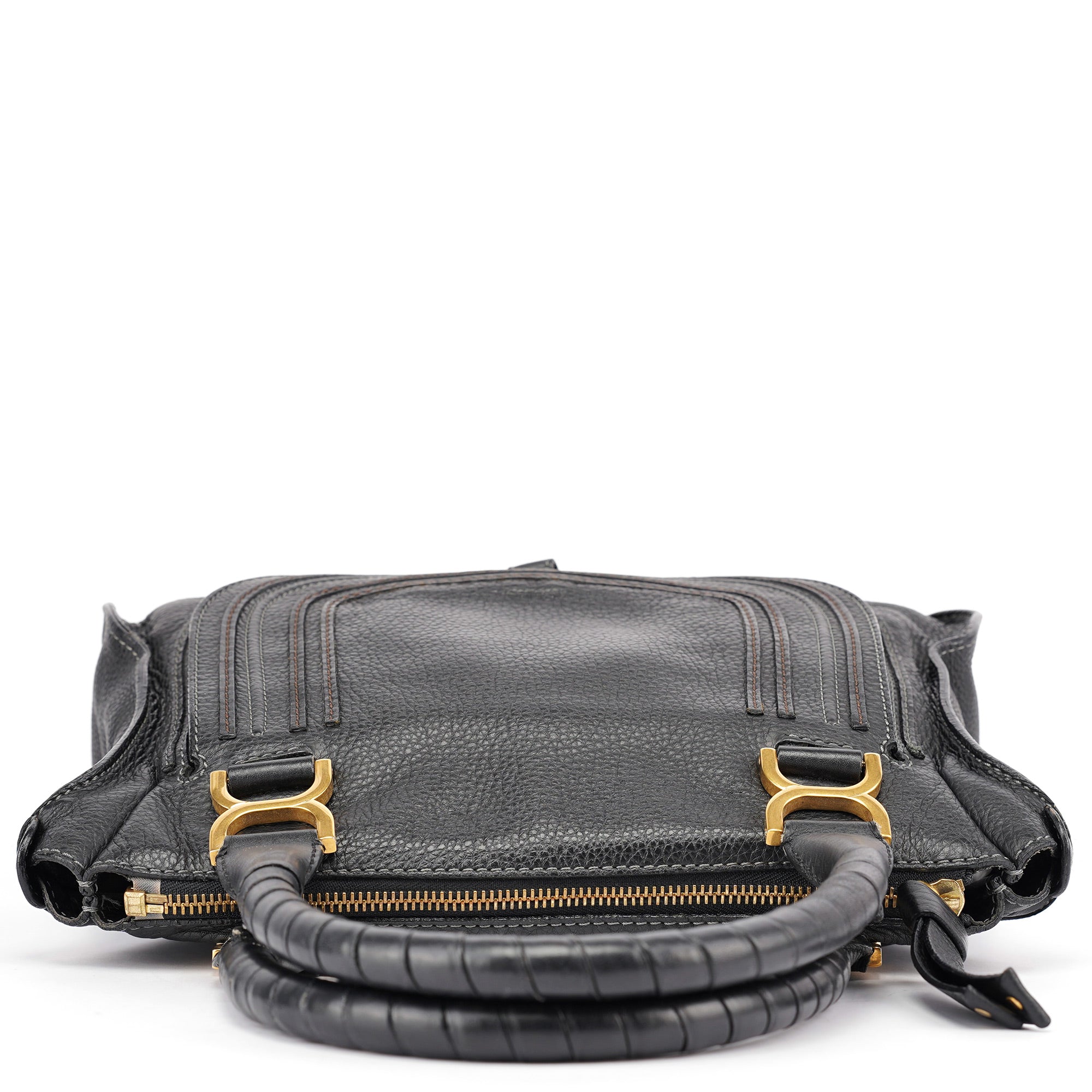 Black Leather Marcie Shoulder Bag
