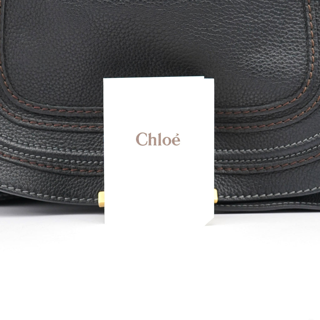 Black Leather Marcie Shoulder Bag