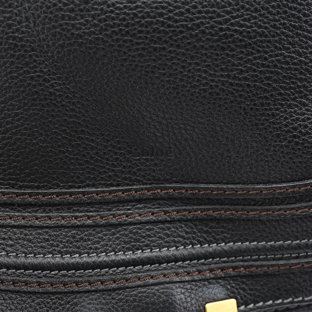 Black Leather Marcie Shoulder Bag