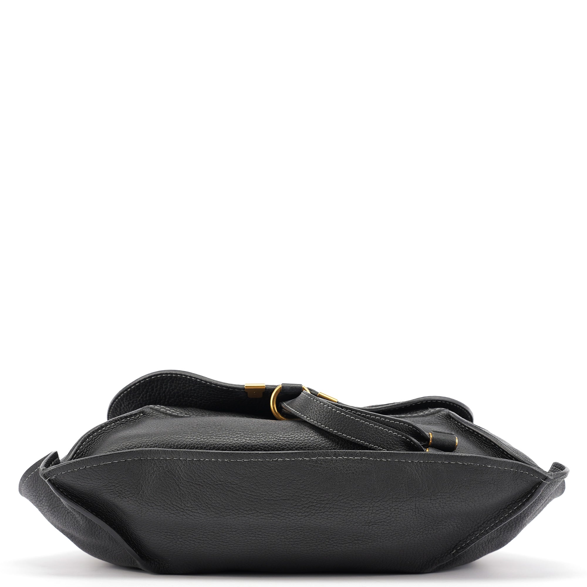 Black Leather Marcie Shoulder Bag