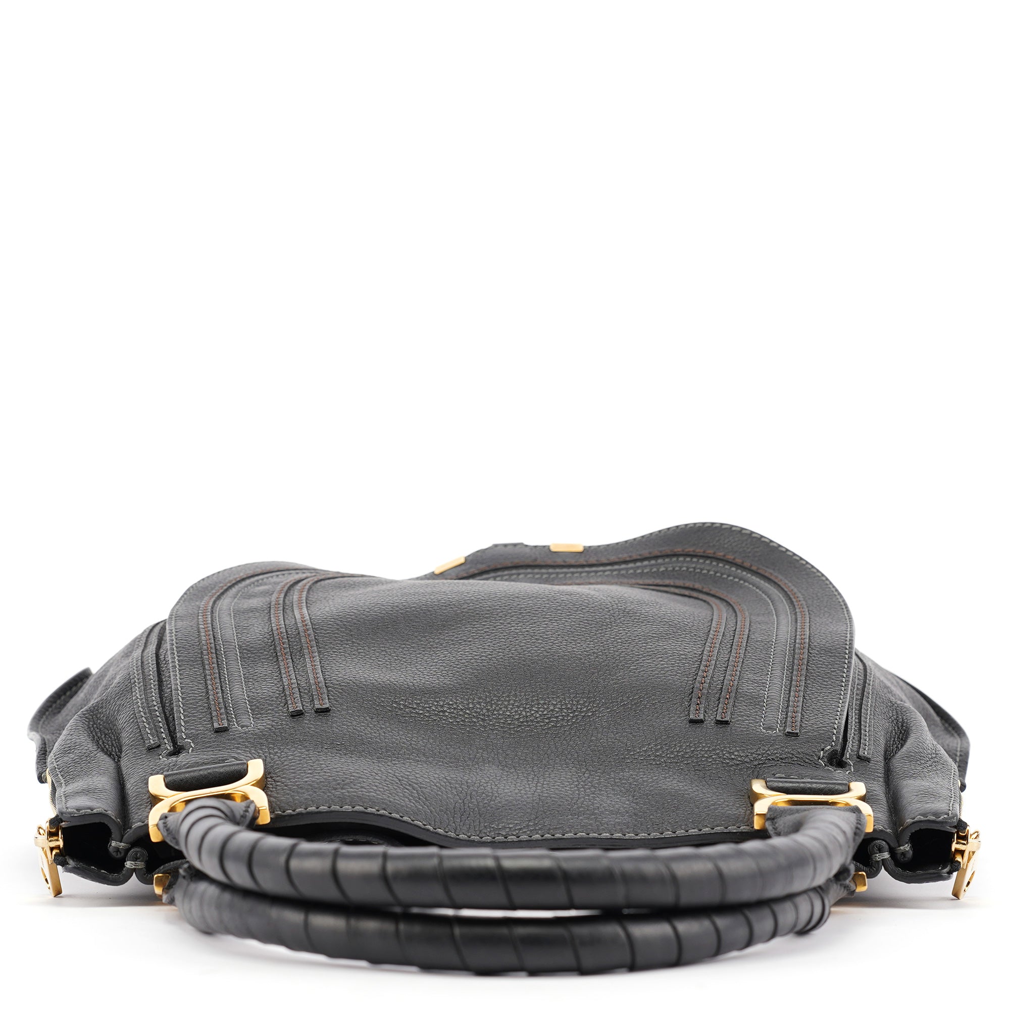 Black Leather Marcie Shoulder Bag
