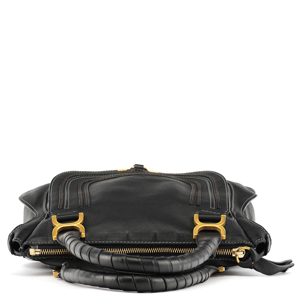 Black Leather Marcie Shoulder Bag