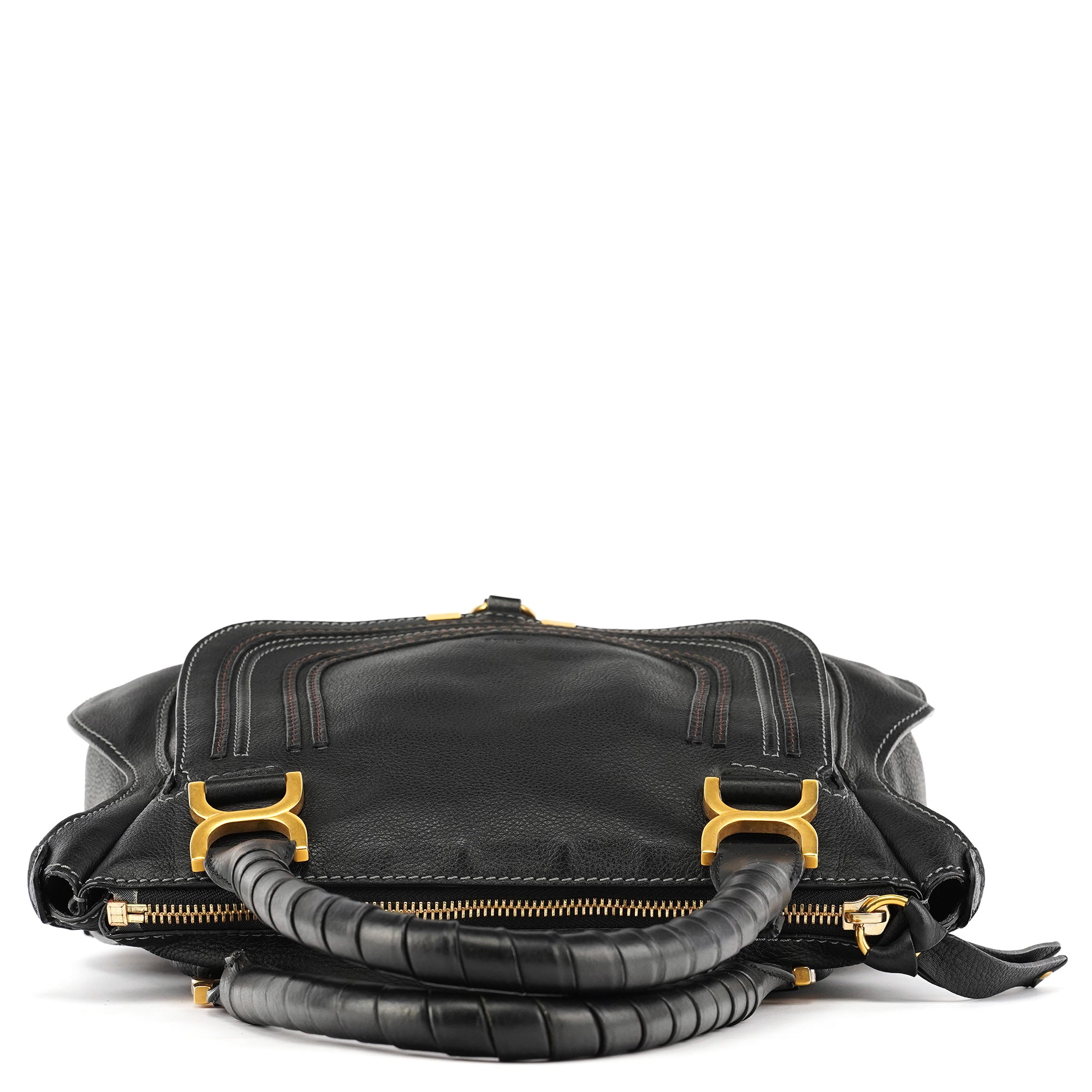 Black Leather Marcie Shoulder Bag