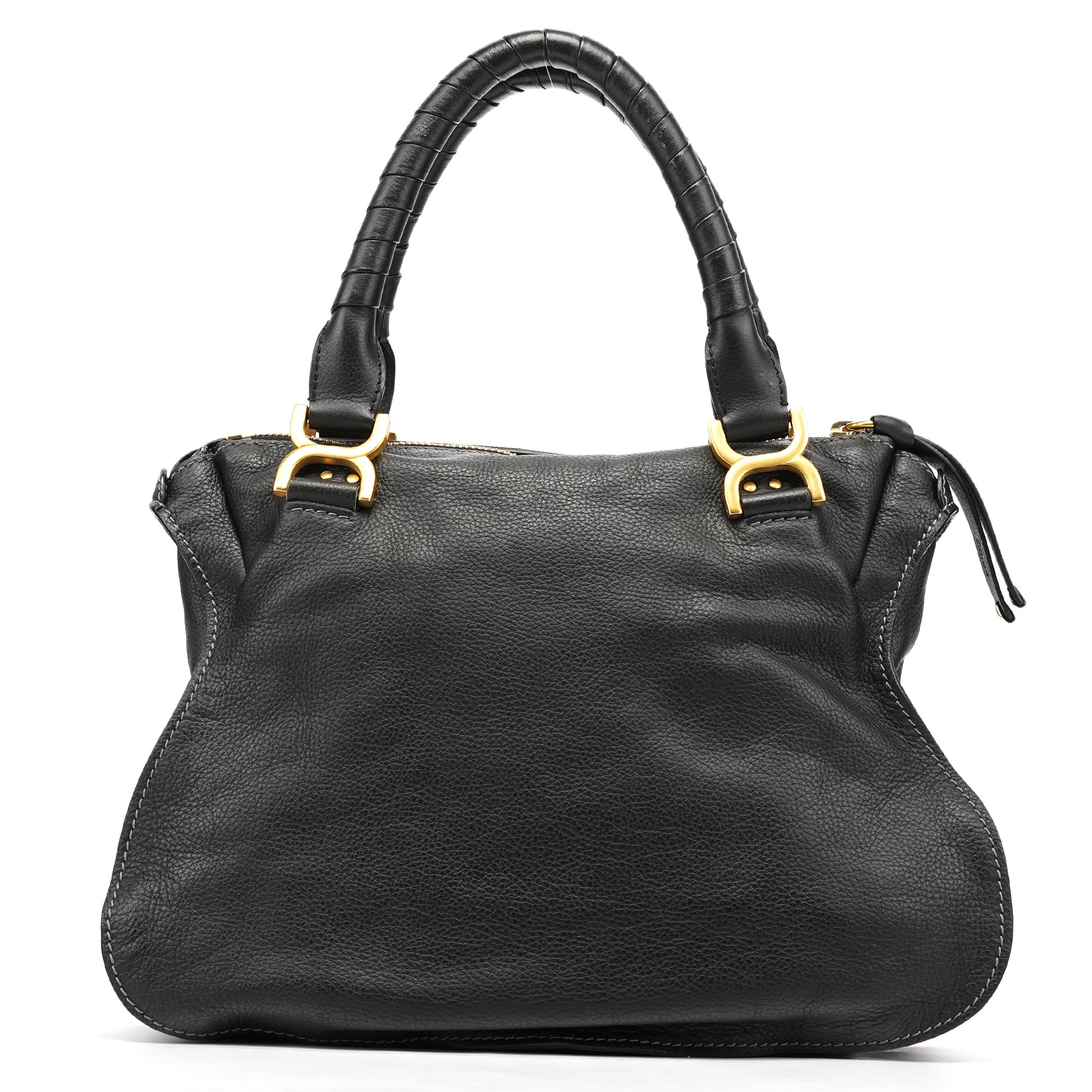 Black Leather Marcie Shoulder Bag