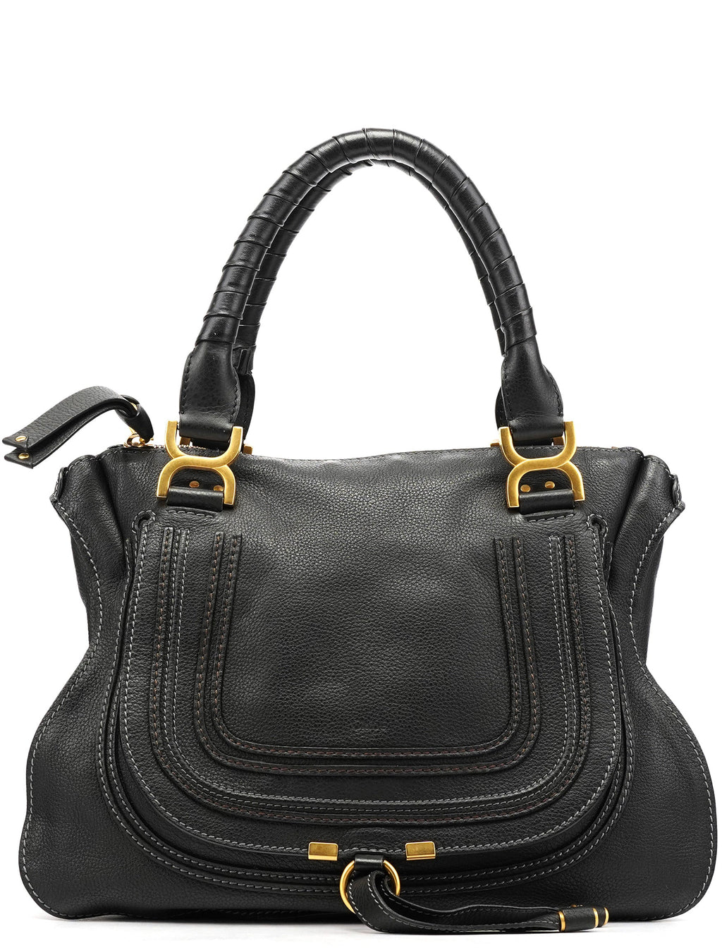 Black Leather Marcie Shoulder Bag