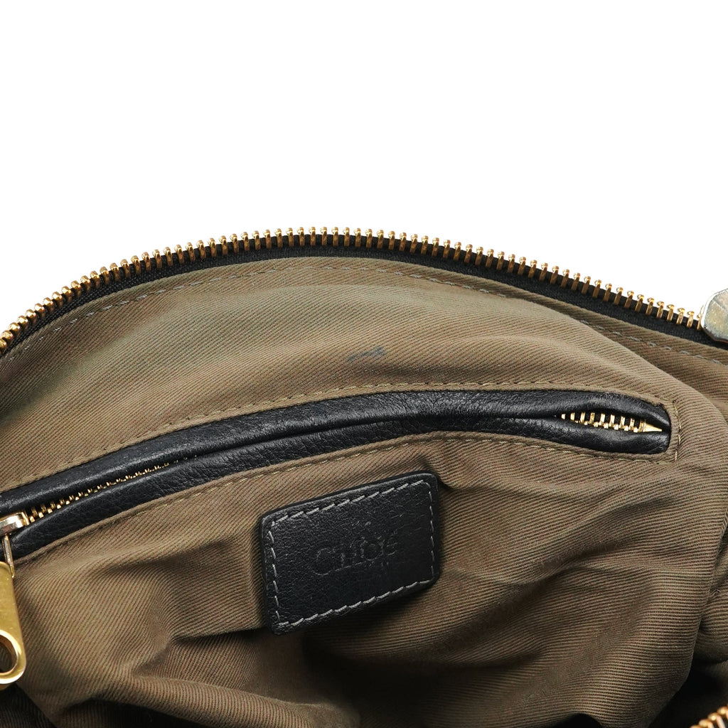 Black Leather Marcie Shoulder Bag