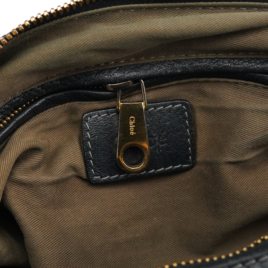 Black Leather Marcie Shoulder Bag