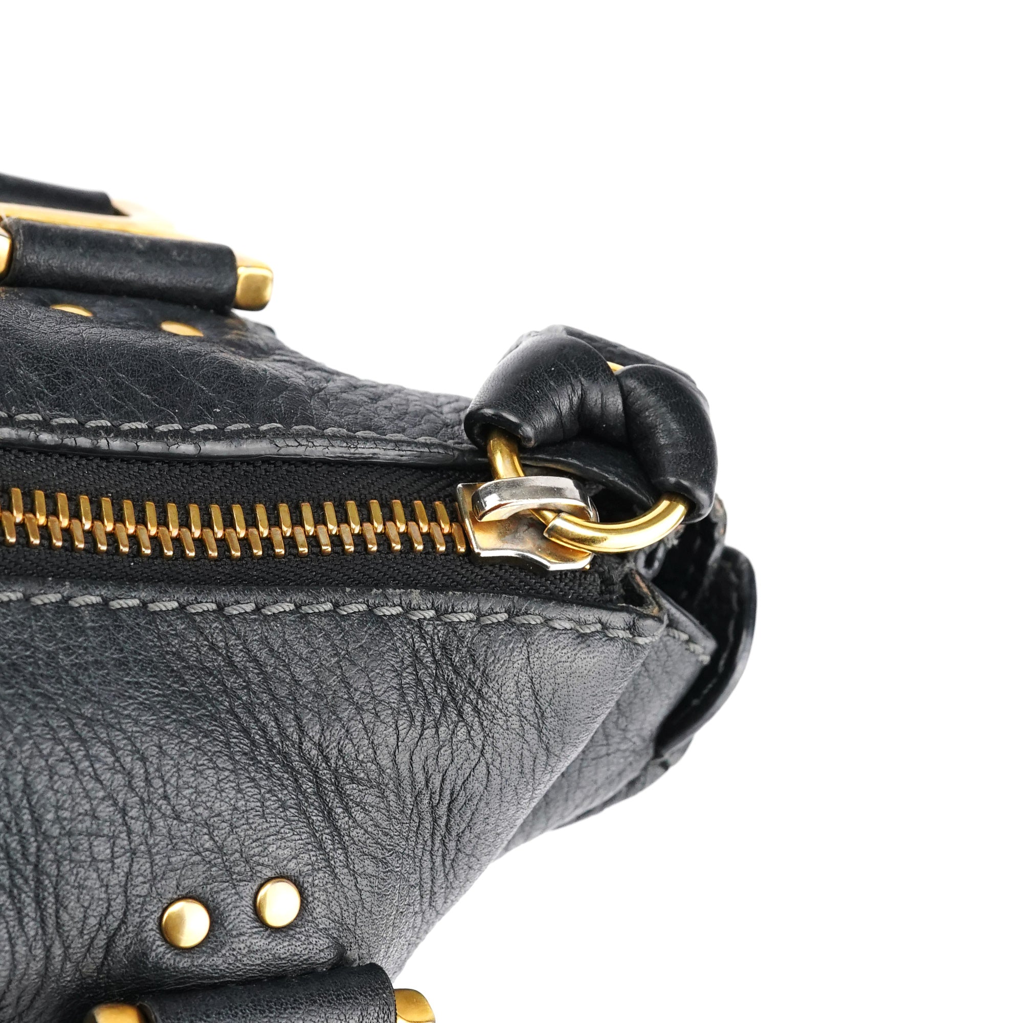 Black Leather Marcie Shoulder Bag