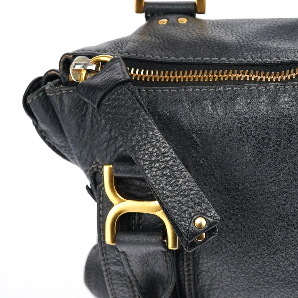 Black Leather Marcie Shoulder Bag