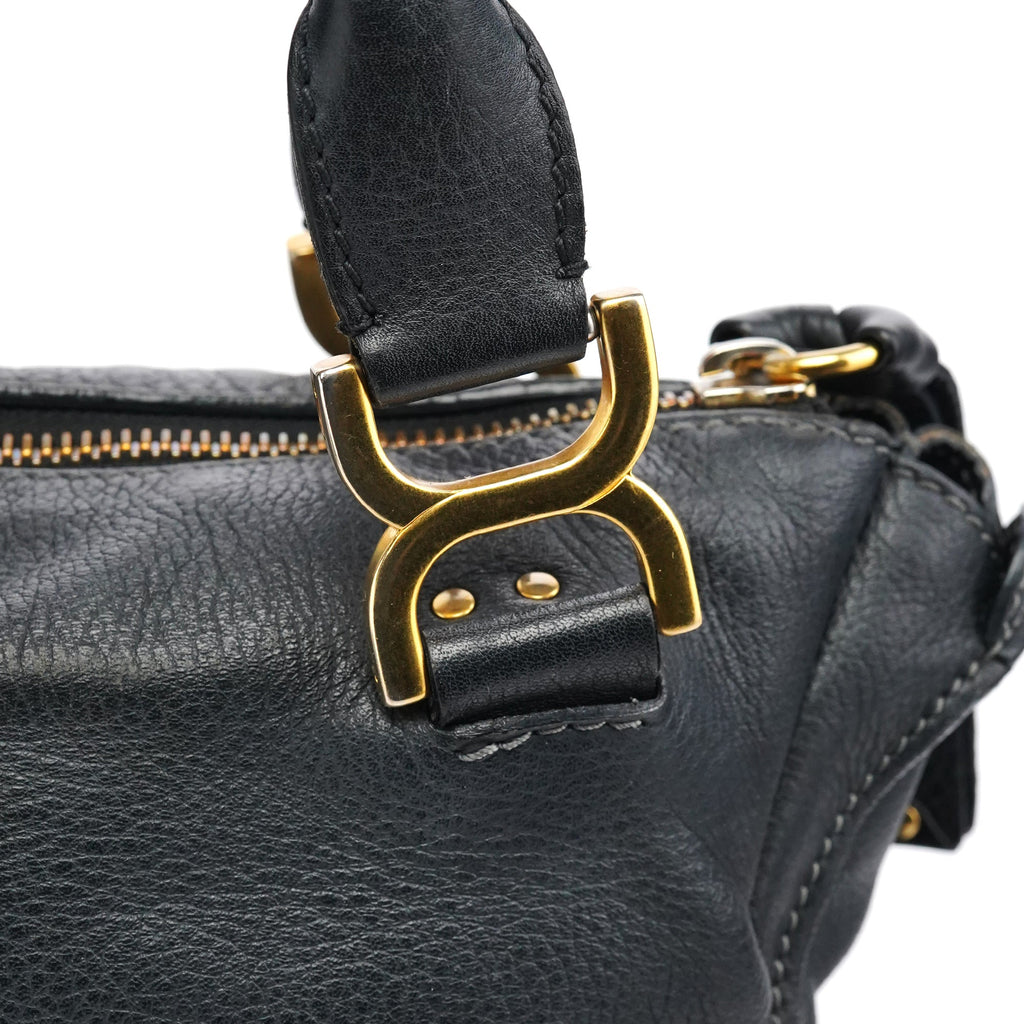 Black Leather Marcie Shoulder Bag