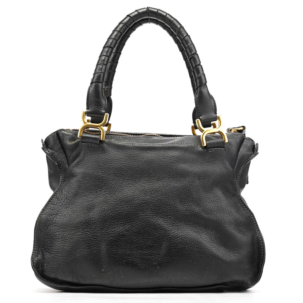 Black Leather Marcie Shoulder Bag