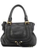 Black Leather Marcie Shoulder Bag