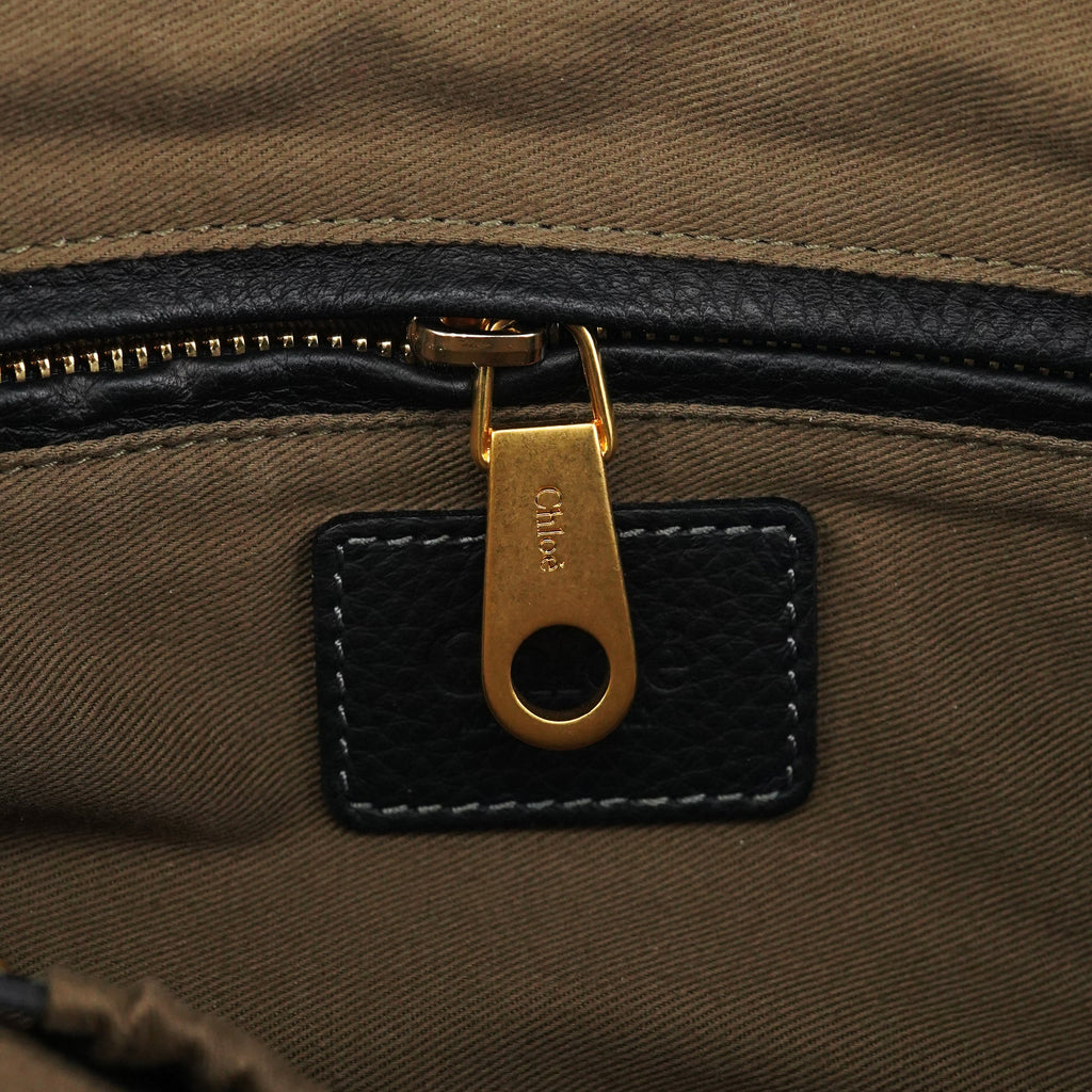 Black Leather Marcie Shoulder Bag