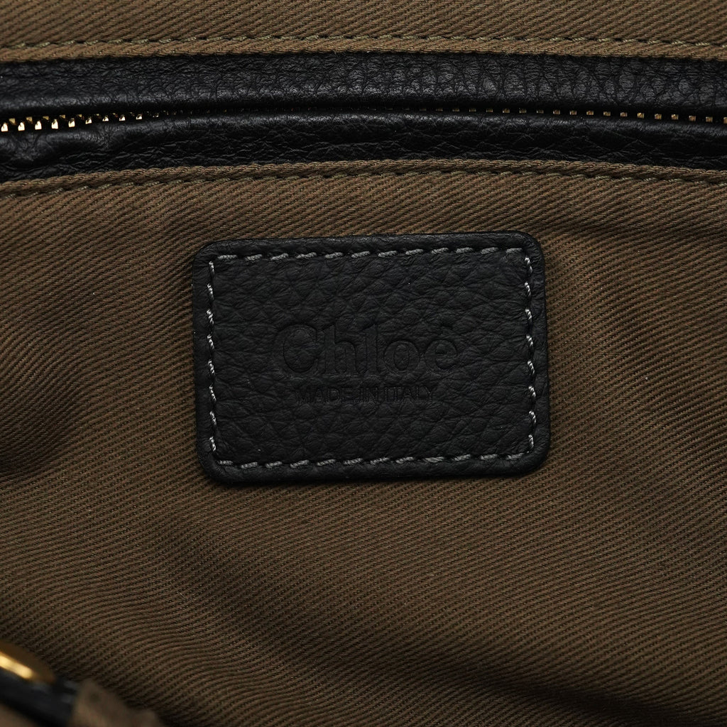 Black Leather Marcie Shoulder Bag