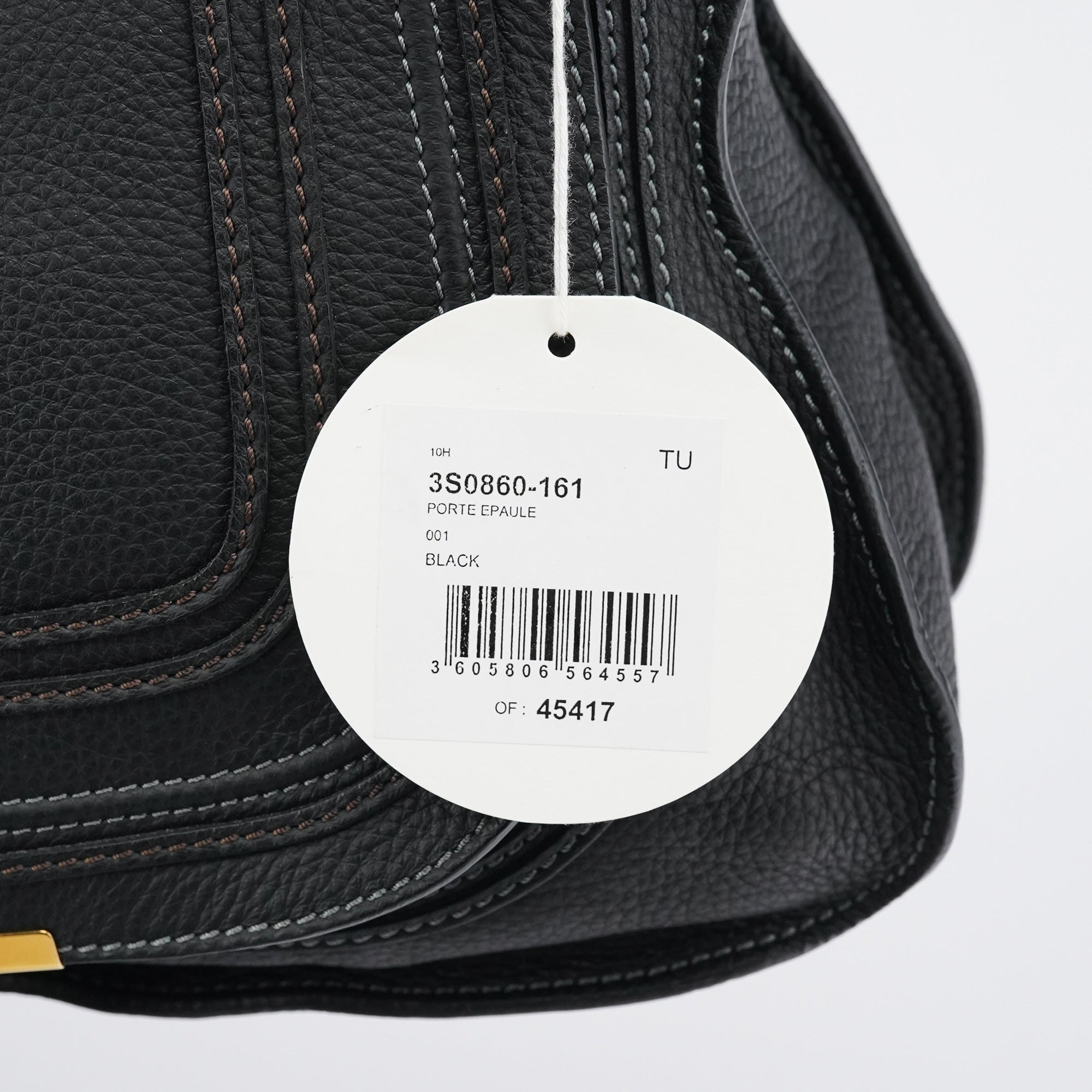 Black Leather Marcie Shoulder Bag