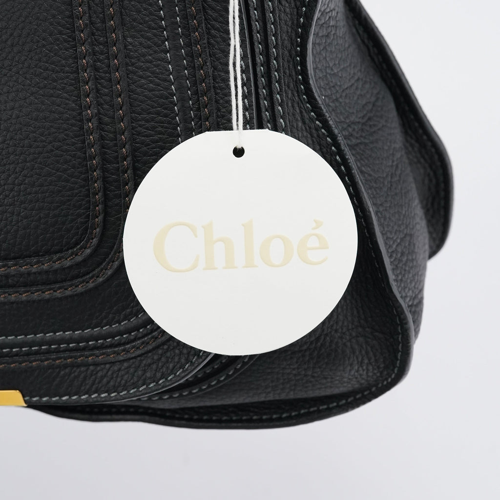 Black Leather Marcie Shoulder Bag