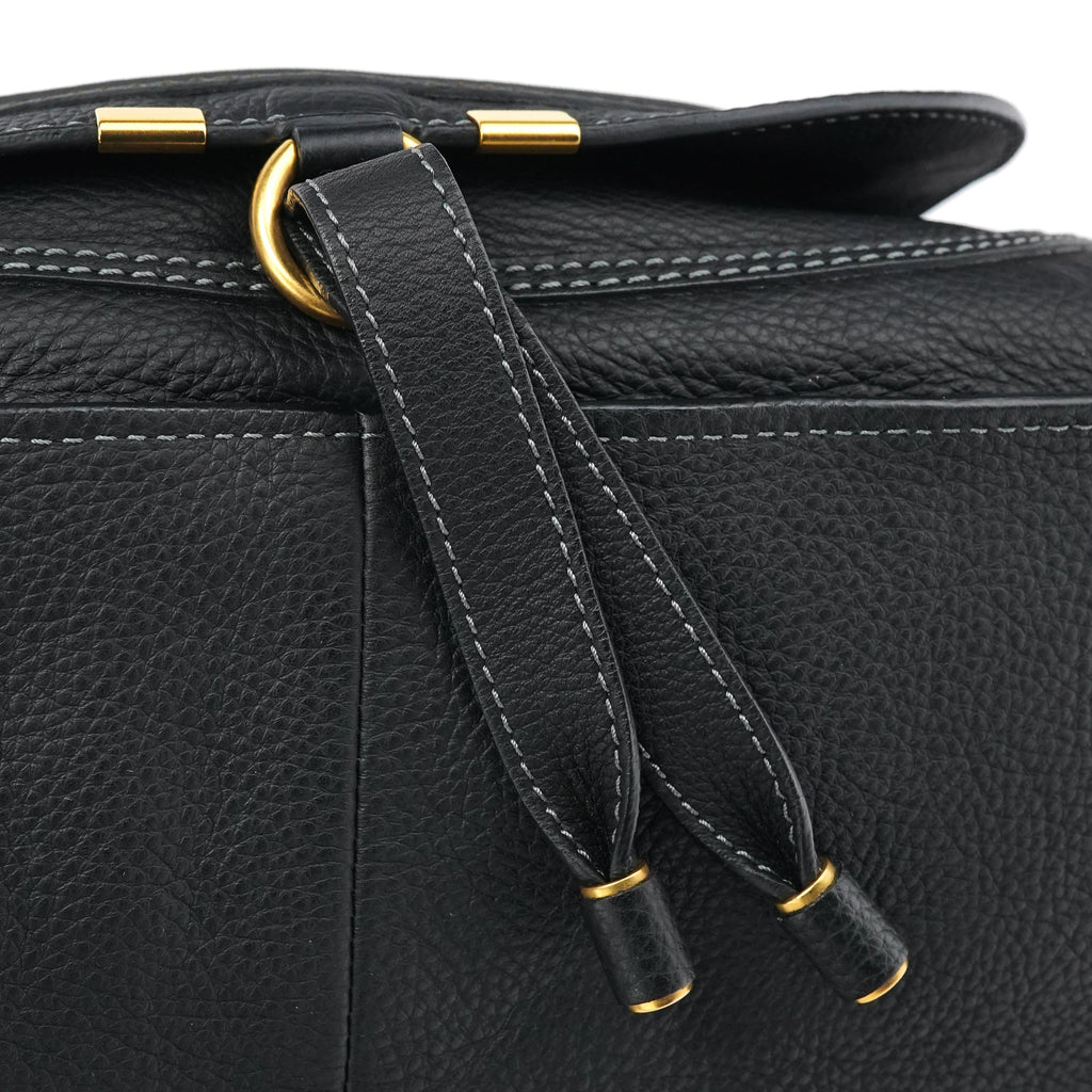Black Leather Marcie Shoulder Bag