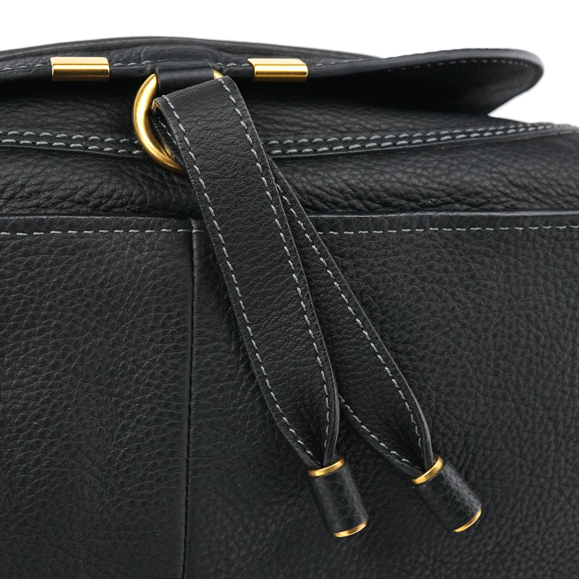 Black Leather Marcie Shoulder Bag