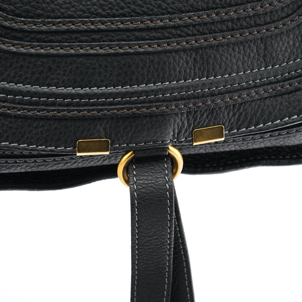 Black Leather Marcie Shoulder Bag