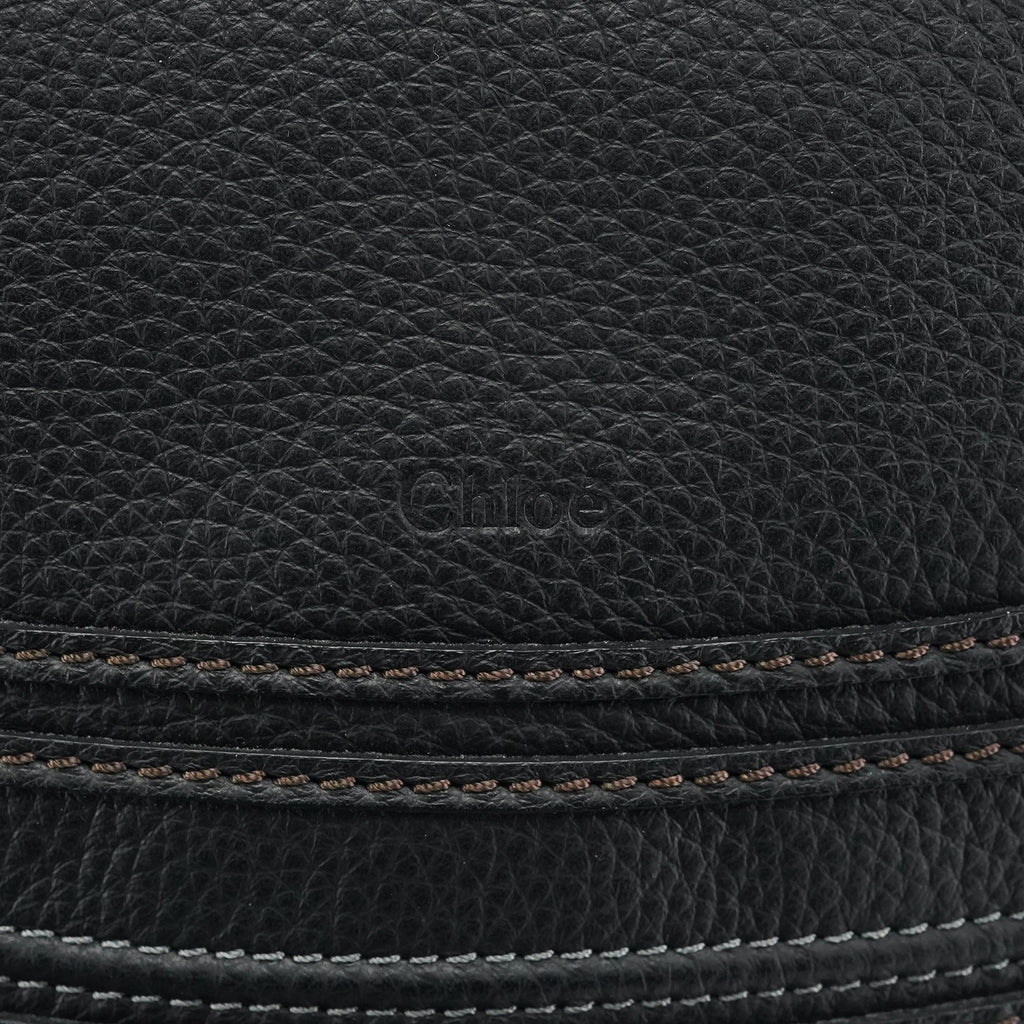 Black Leather Marcie Shoulder Bag
