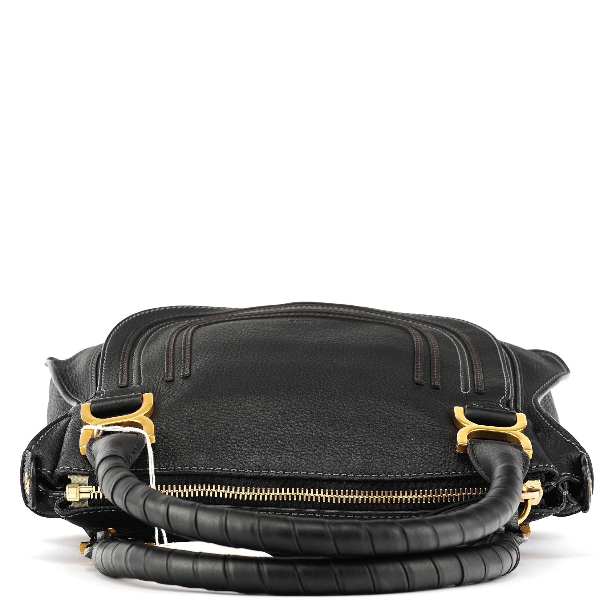 Black Leather Marcie Shoulder Bag