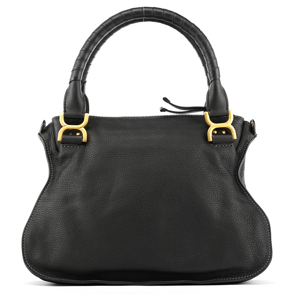 Black Leather Marcie Shoulder Bag
