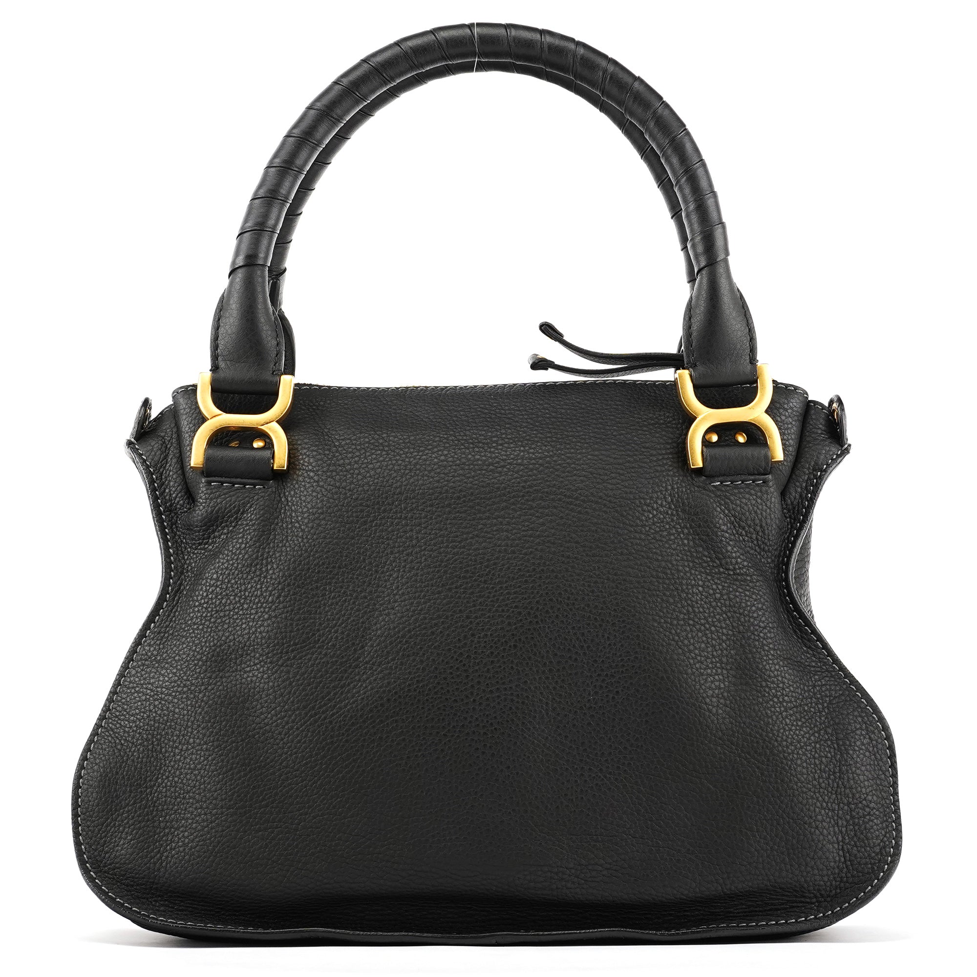 Black Leather Marcie Shoulder Bag